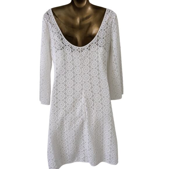 Lilly Pulitzer Sz L TOPANGA Resort White Lace Dress - Picture 3 of 7